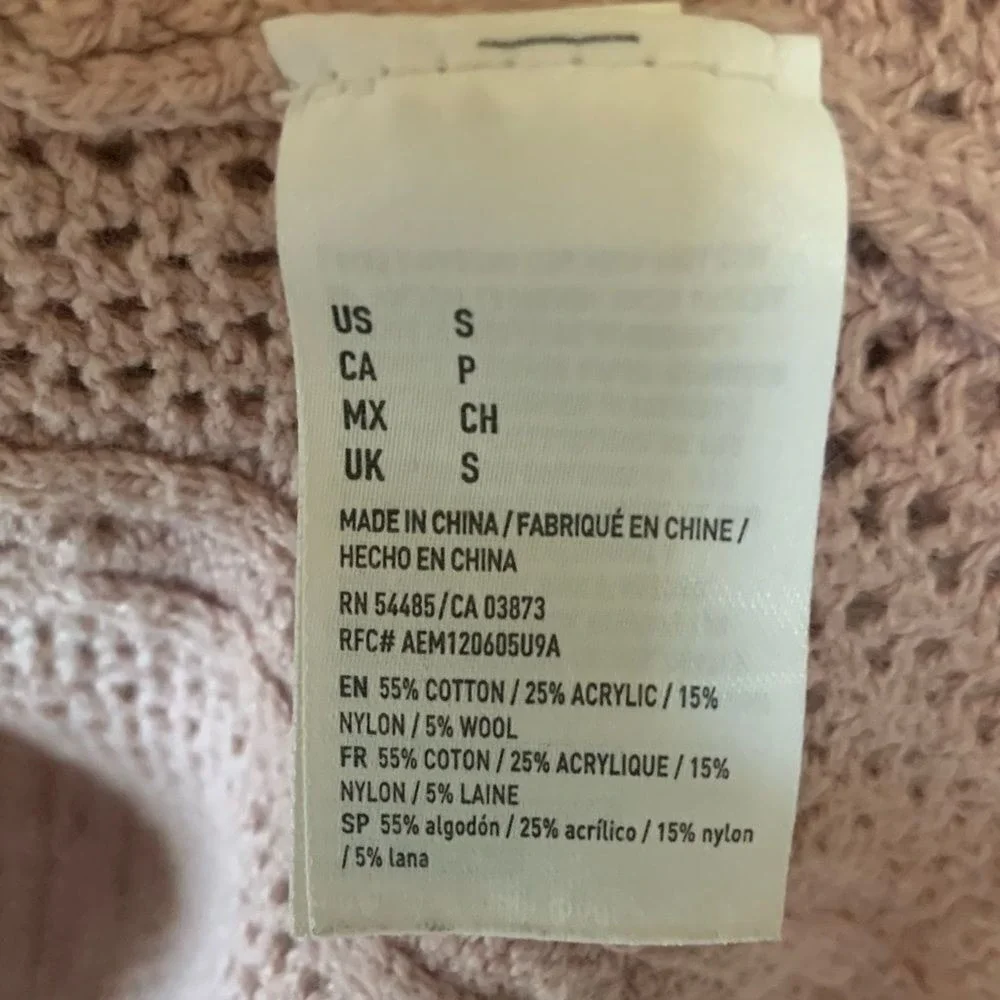AMERICAN EAGLE Women's Two Toned Ombré Open Knit Sweater Pink Size Small